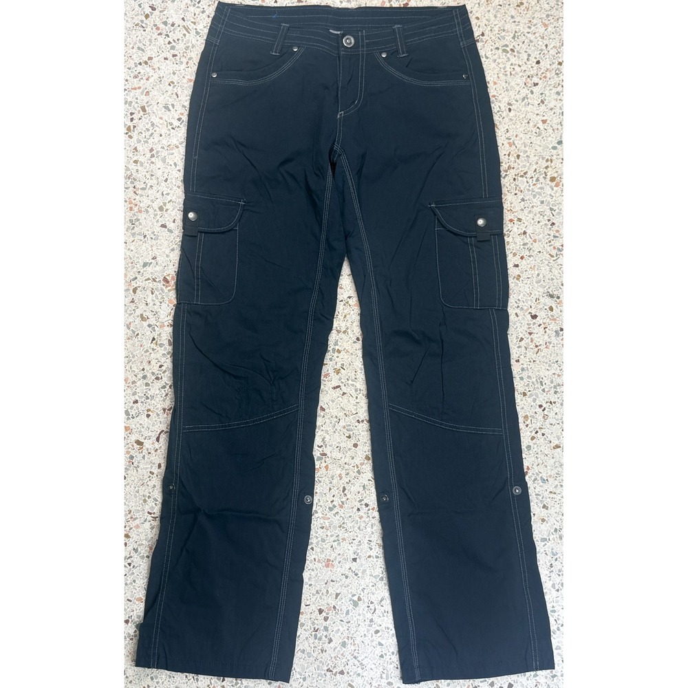 Kuhl Vintage Patina Dye Women's Straight Leg Cargo Black Pants Size 6 Reg
